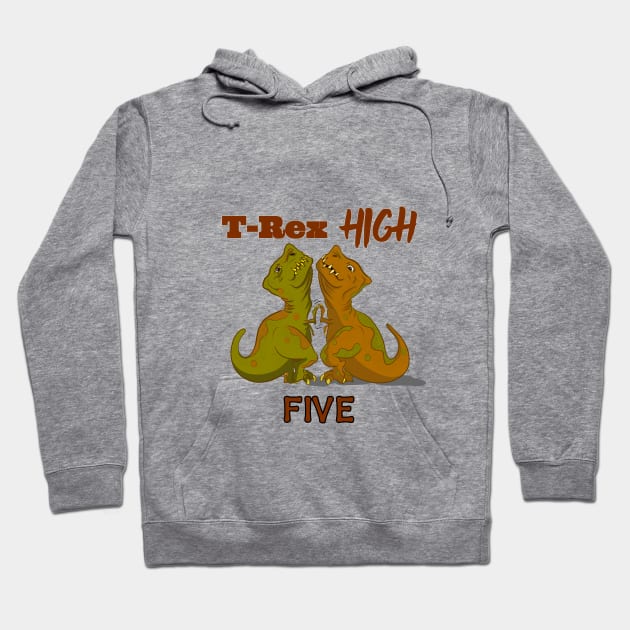 T-Rex High Five - Text Hoodie by pbDazzler23